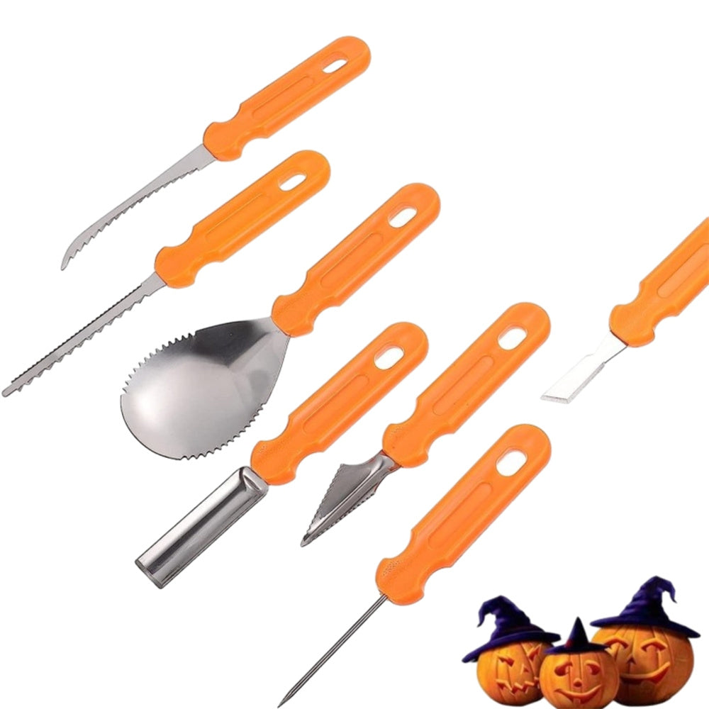 7 Pieces Professional Pumpkin Carving Kit Stainless Steel Tools for DIY Jack-O-Lanterns