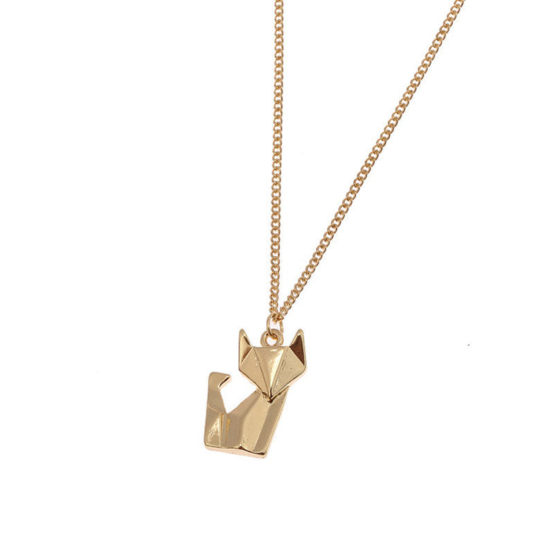 Versatile Three-dimensional Geometric Origami Animal Short Necklace