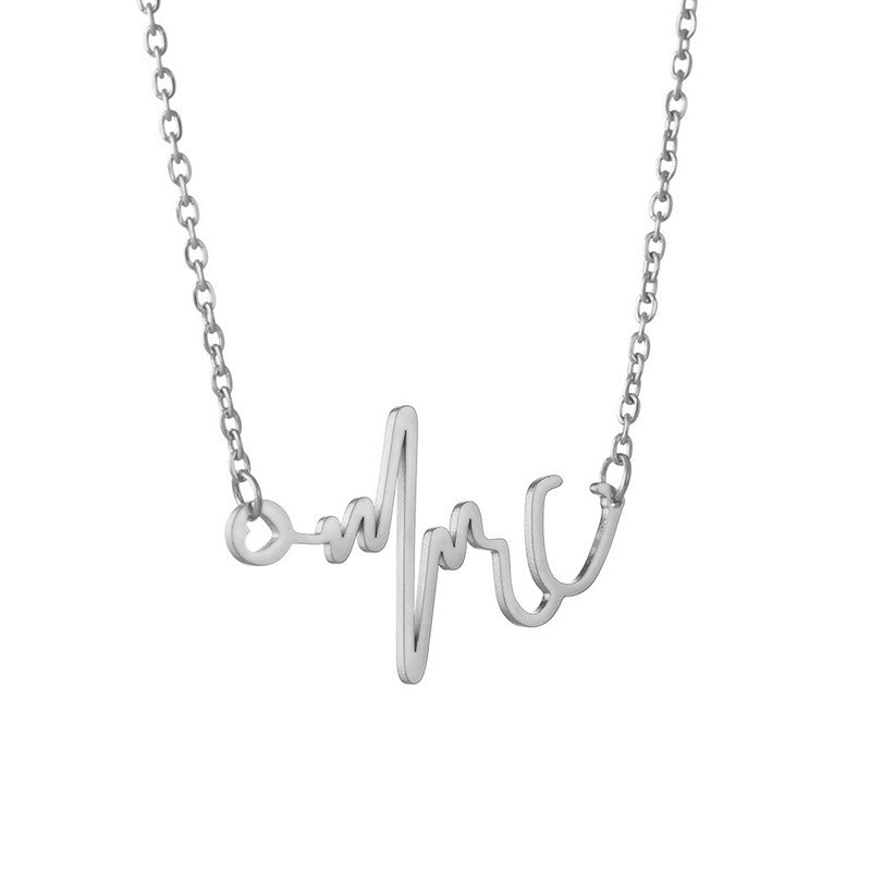 Stainless Steel Heartbeat Love You All-match Sweater Chain Ladies