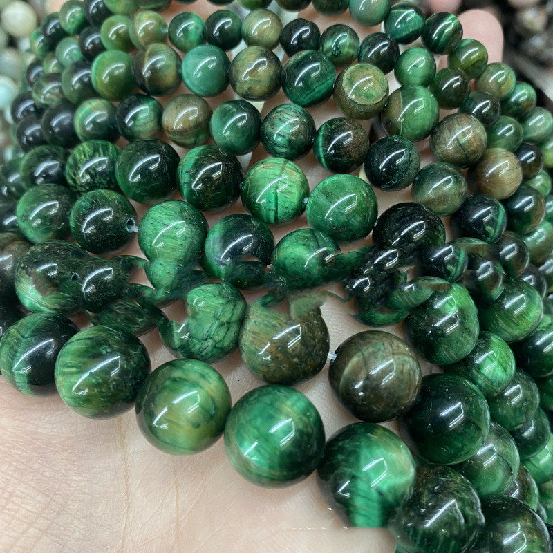 Green Tiger Eye Loose Beads Jewelry Accessories DIY