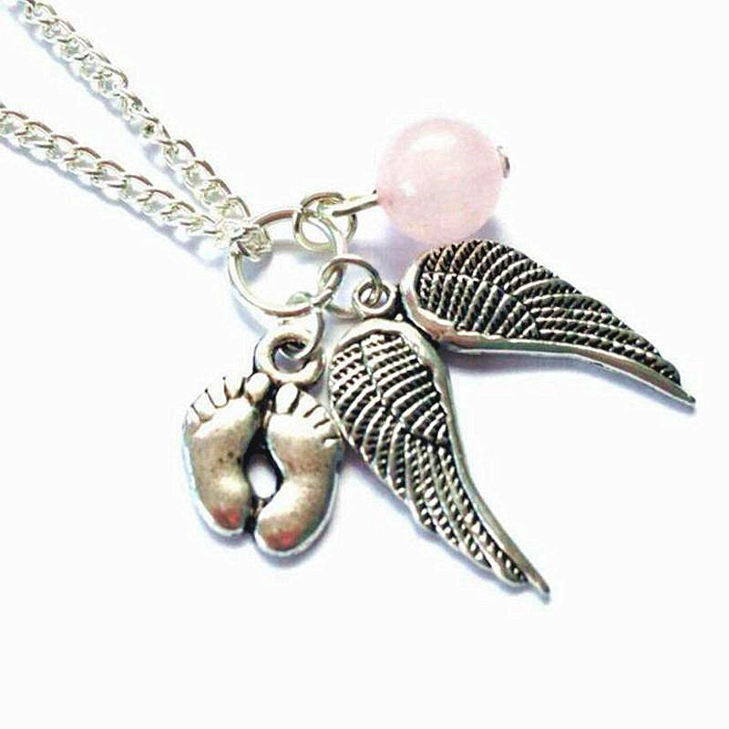 French Retro Angel Wings Pearl Angel Foot Pendant Necklace Bone Chain Necklace