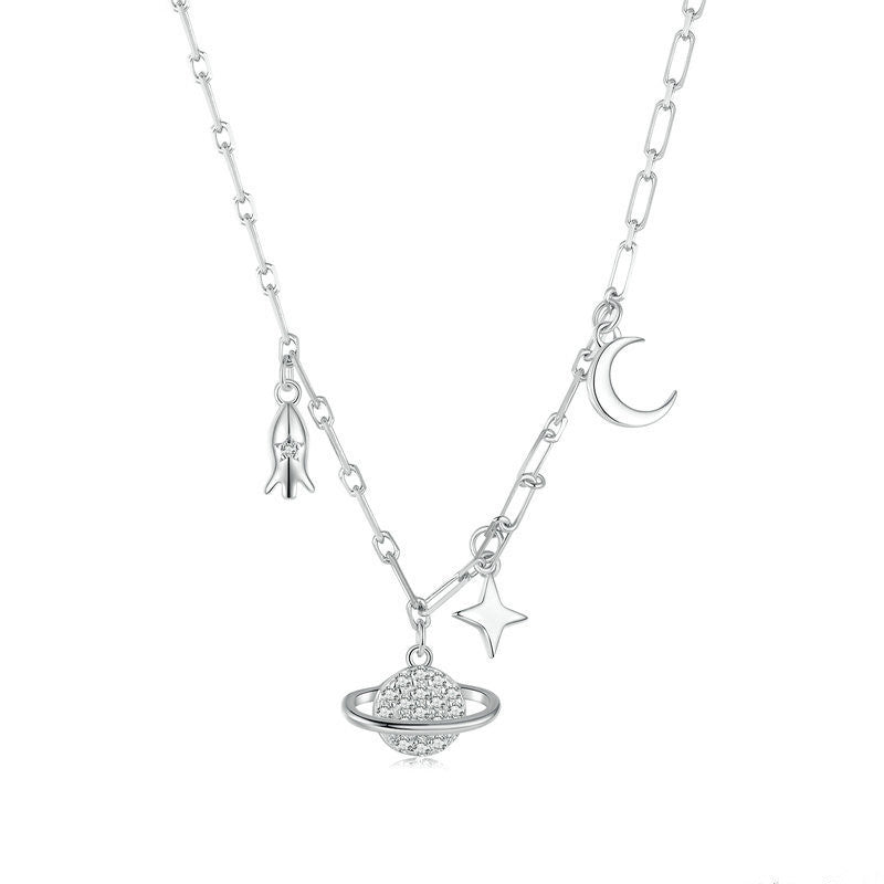 Star-plated Moon Collarbone Chain