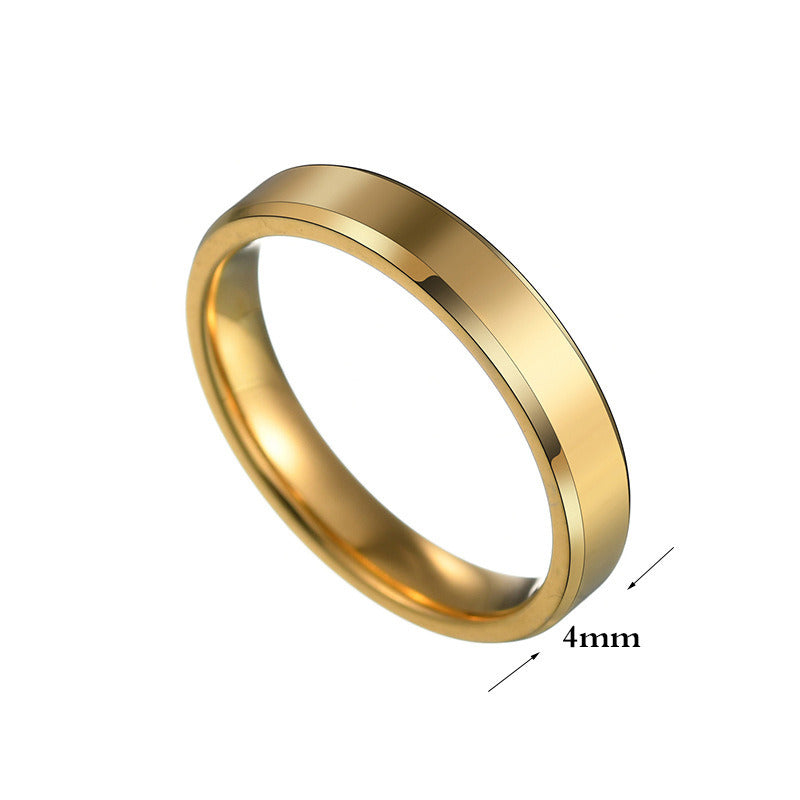 4MM Classic Stainless Steel Beveled Smooth Ring