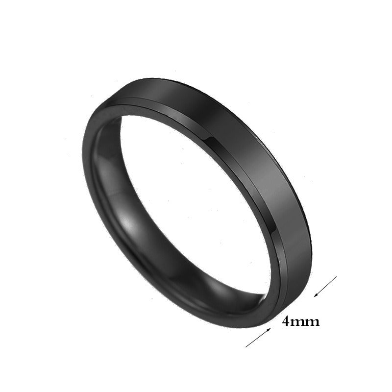4MM Classic Stainless Steel Beveled Smooth Ring