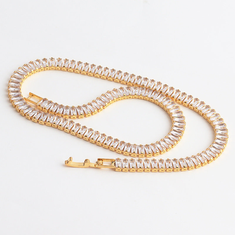 Zircon Claw Chain Full Drill Necklace Eardrop Bracelet Three-piece Set