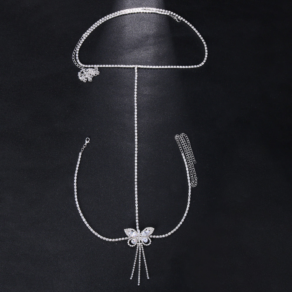 New Zircon Butterfly Leg Chain