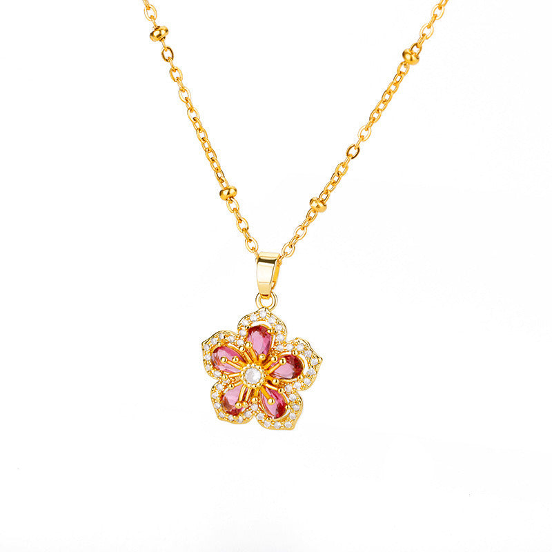 Korean Version Of Four-leaf Clover Series Necklace With Open And Close Magnetic Attraction