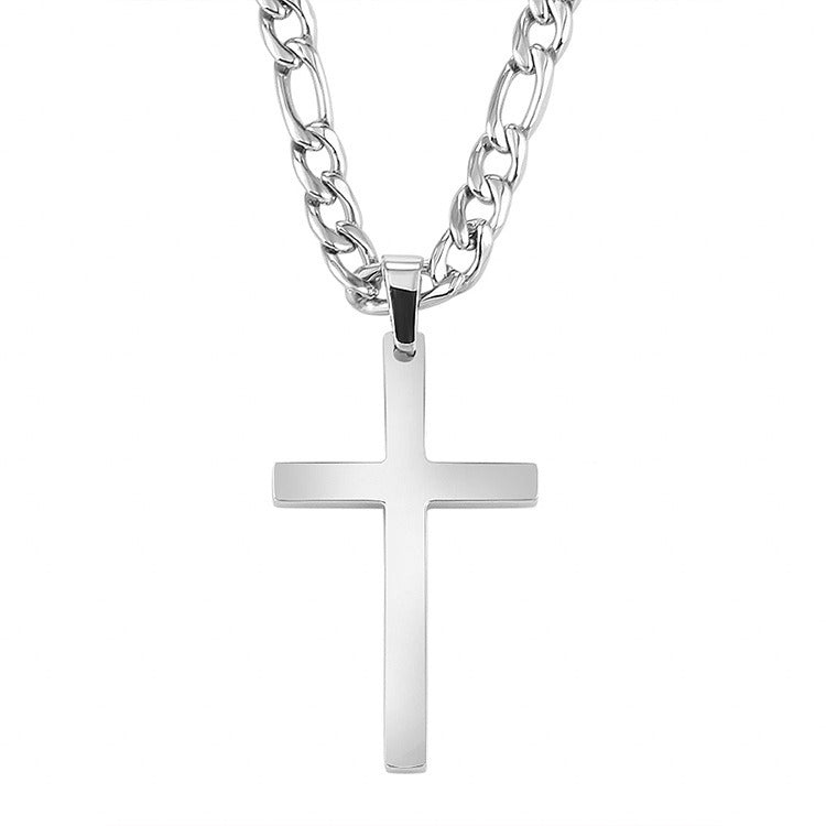 Men's Titanium Steel Cross Pendant Necklace