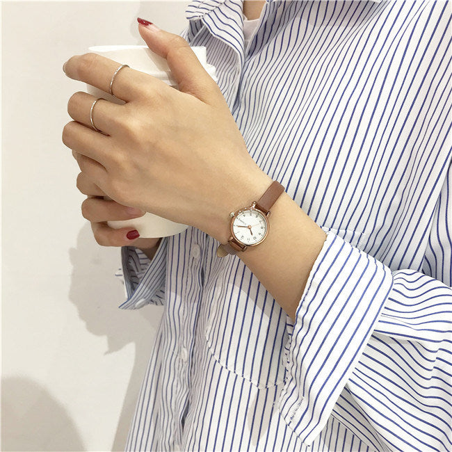 Women's Retro Mori Style Middle School Student Simple Watch