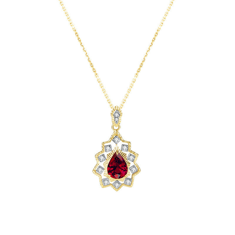 S925 Sterling Silver 18-karat Gold Drop Necklace