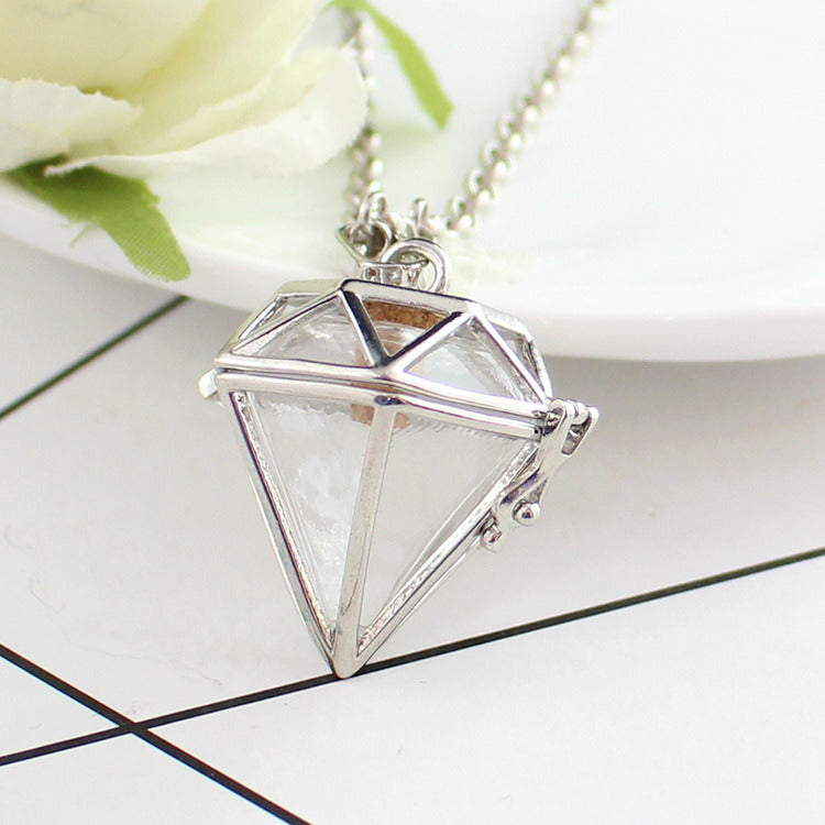 Wishing Bottle Openable Hollow Photo Box Necklace