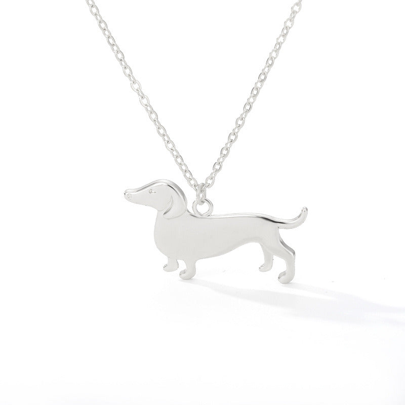 Stainless Steel Necklace Pet Puppy Shape Cute Dog Pendant