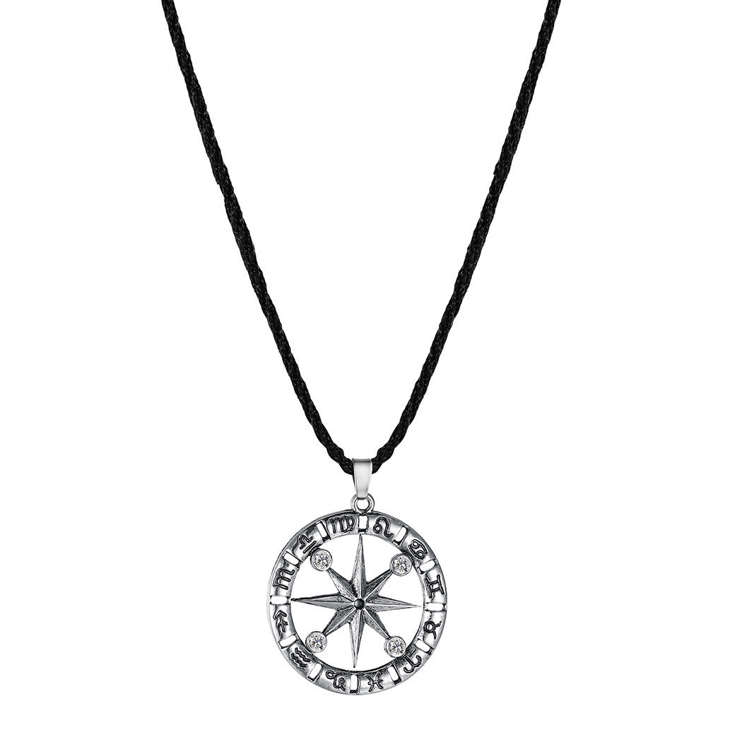 European And American New Compass Pendant Necklace For Men And Women