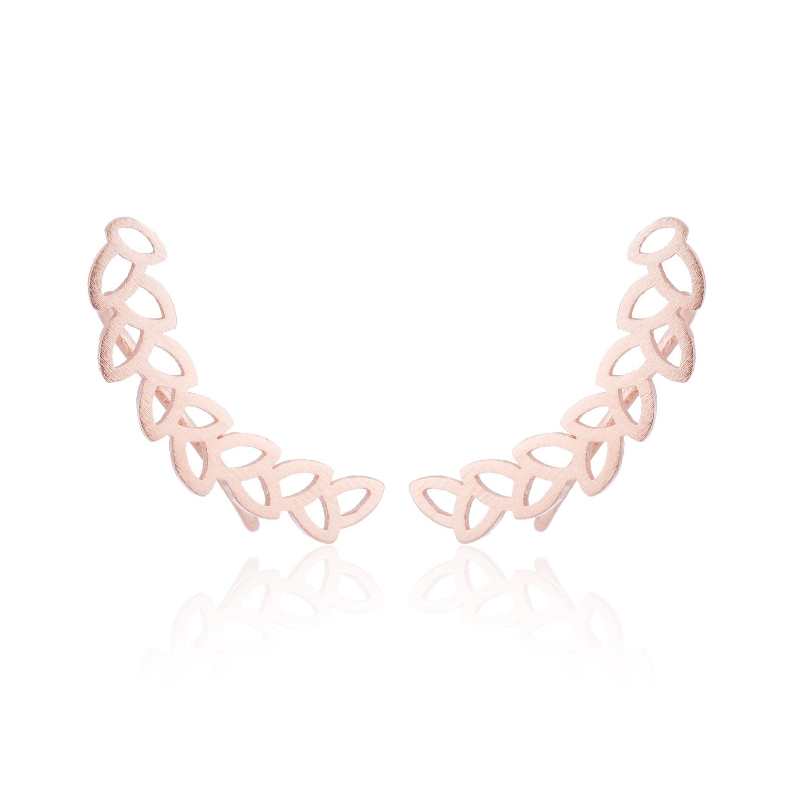 Lady Temperament Hollow Feather Leaf Ear Clip