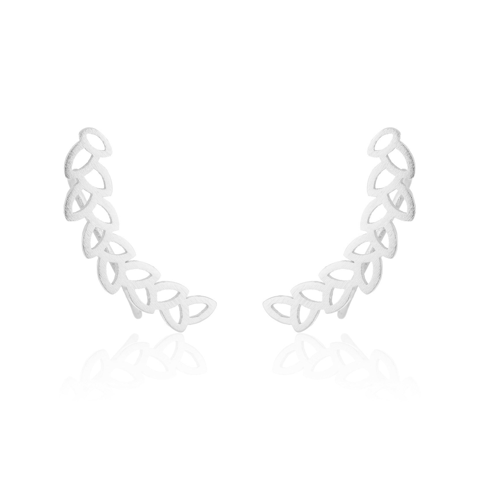 Lady Temperament Hollow Feather Leaf Ear Clip