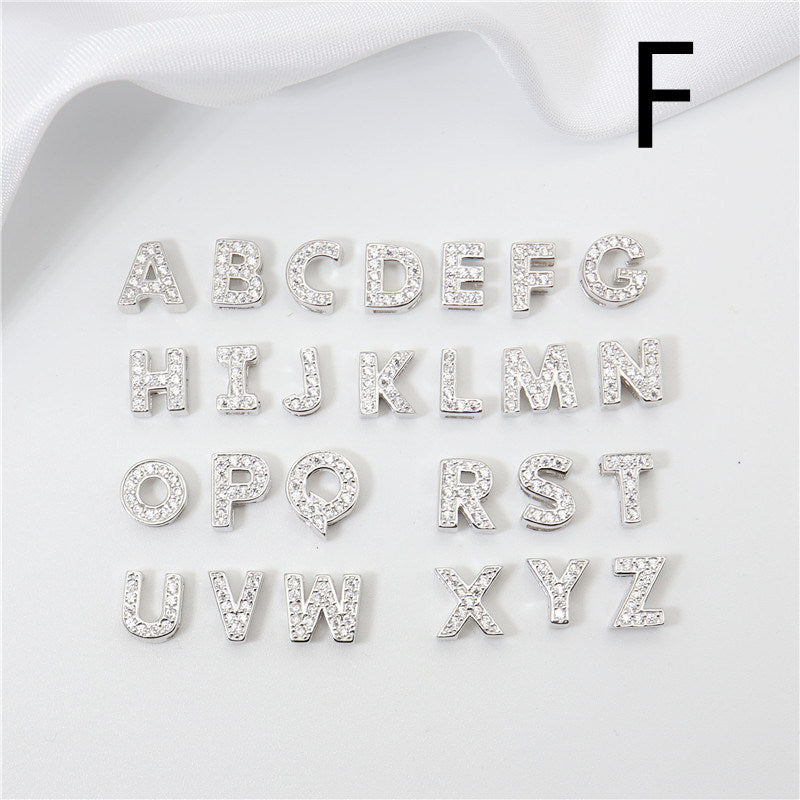 Sterling Silver 26 English Letter Zircon Pendant Necklace