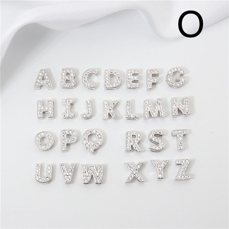 Sterling Silver 26 English Letter Zircon Pendant Necklace