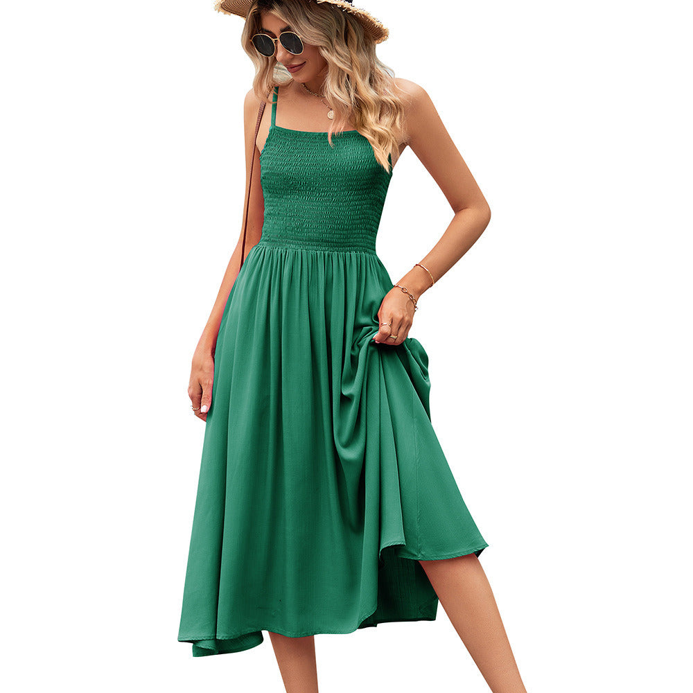 Women Pleated Waist Boedia Camisole Dress