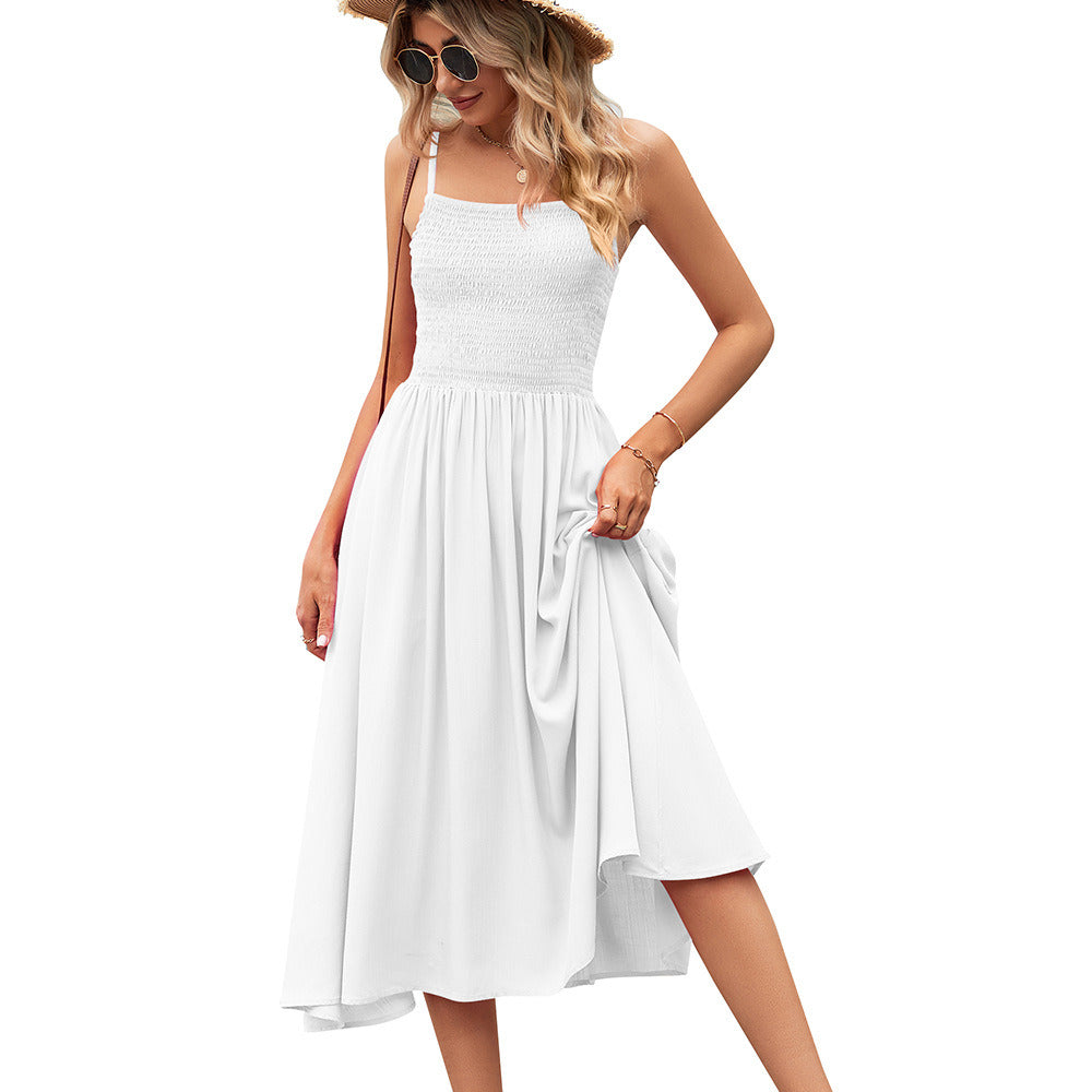 Women Pleated Waist Boedia Camisole Dress