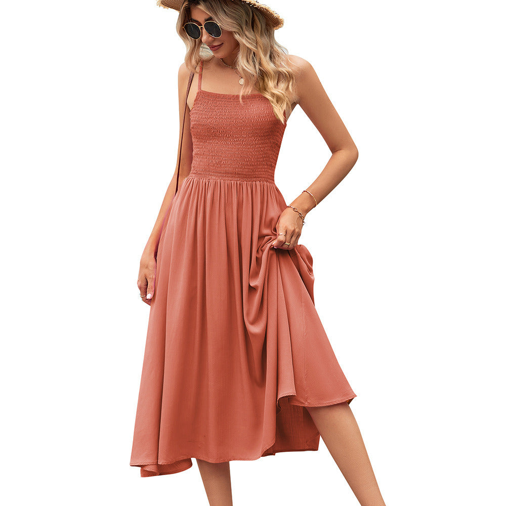 Women Pleated Waist Boedia Camisole Dress