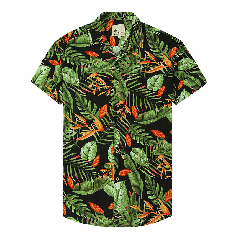 Men's Flower Shirt Hawaiian Casual Button Down Short Sleeve Shirt