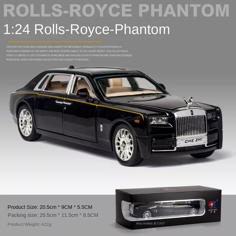 1/24 Rolls-Royce alloy car model phantom back sound and light toy car six open door simulation metal car box