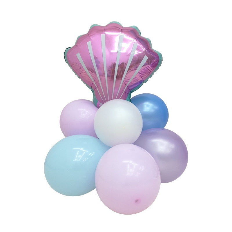 1 SET (Ready Stock) Mermaid column balloon Mermaid Tail Part Foil Balloon Set 9PCS
