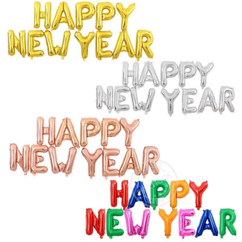 1 SET 16 inch happy new year Foil Balloons Event Party Supplies