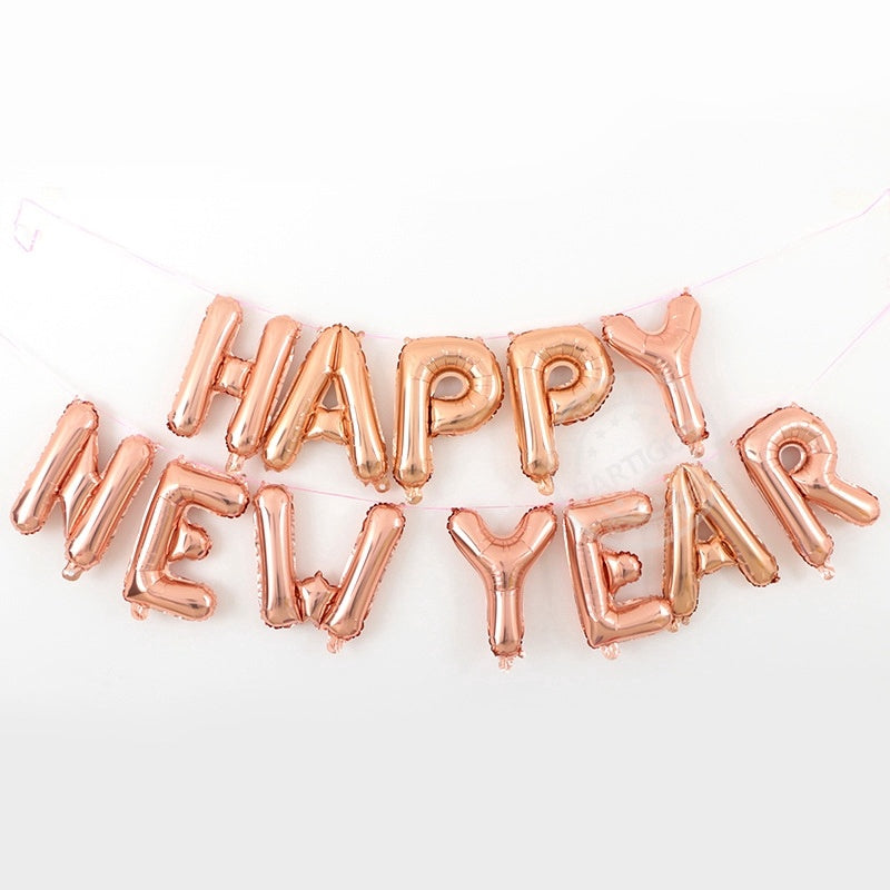 1 SET 16 inch happy new year Foil Balloons Event Party Supplies