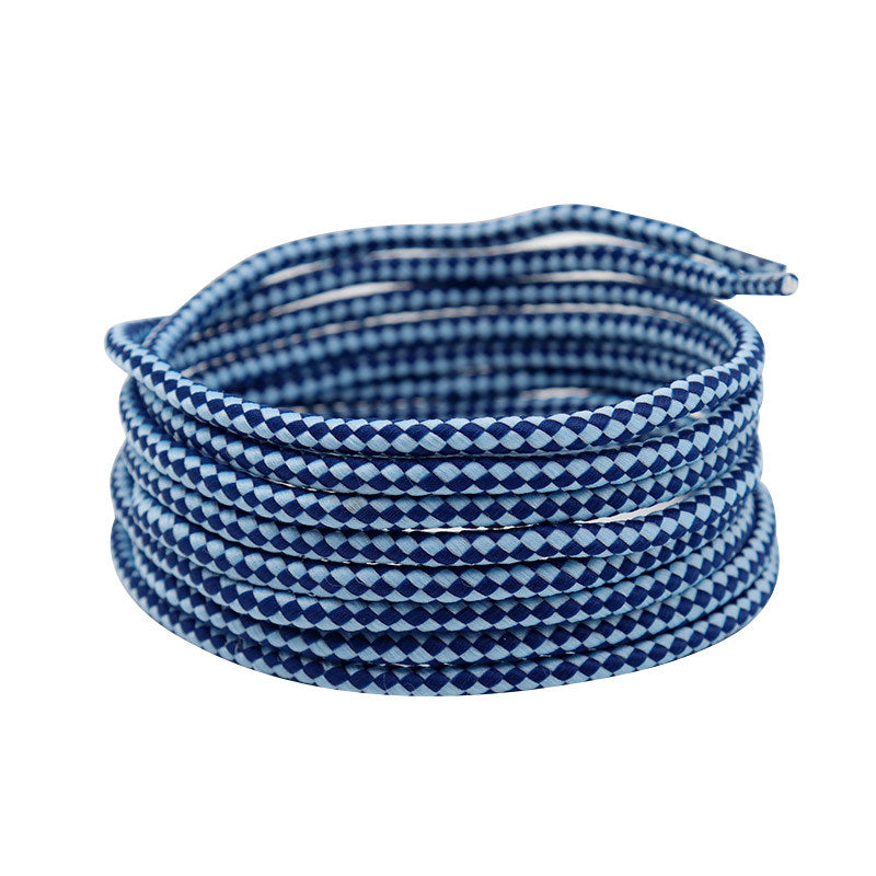 Weiou Cheap Hot Sale Top10 Round Dark Blue-Light Blue Shoestring Striped Double Color Unisex Fashion Shoe laces