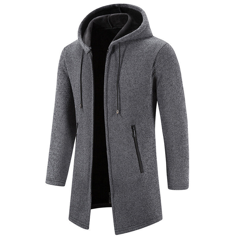 Men's Hooded Zipper Sweater Cardigan Fleece Jacket Outwear