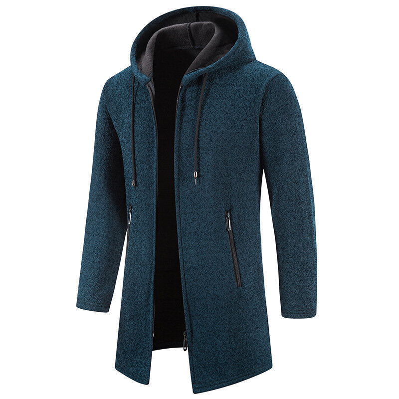 Men's Hooded Zipper Sweater Cardigan Fleece Jacket Outwear