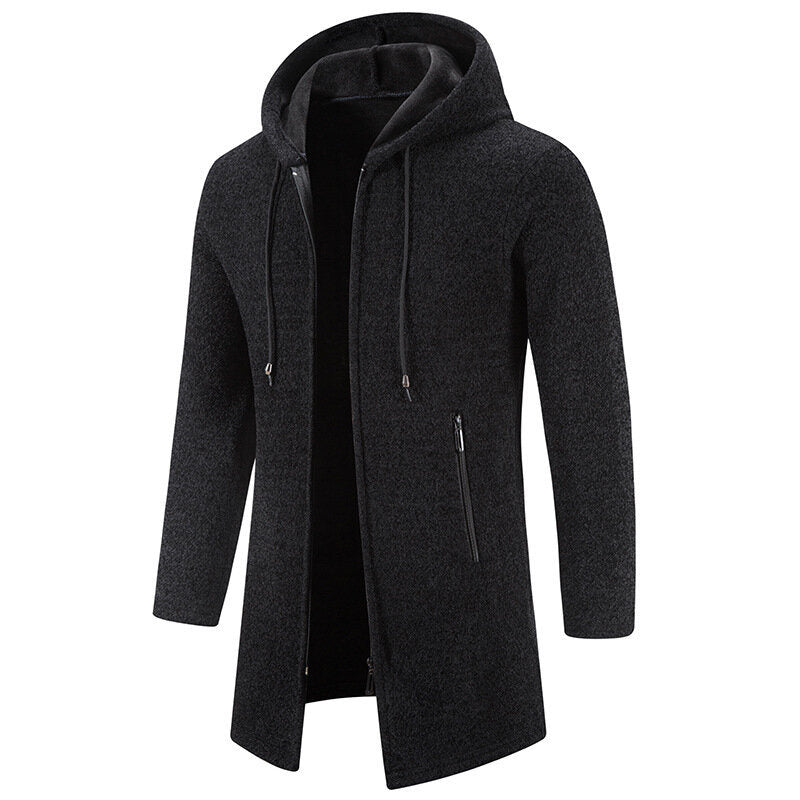Men's Hooded Zipper Sweater Cardigan Fleece Jacket Outwear