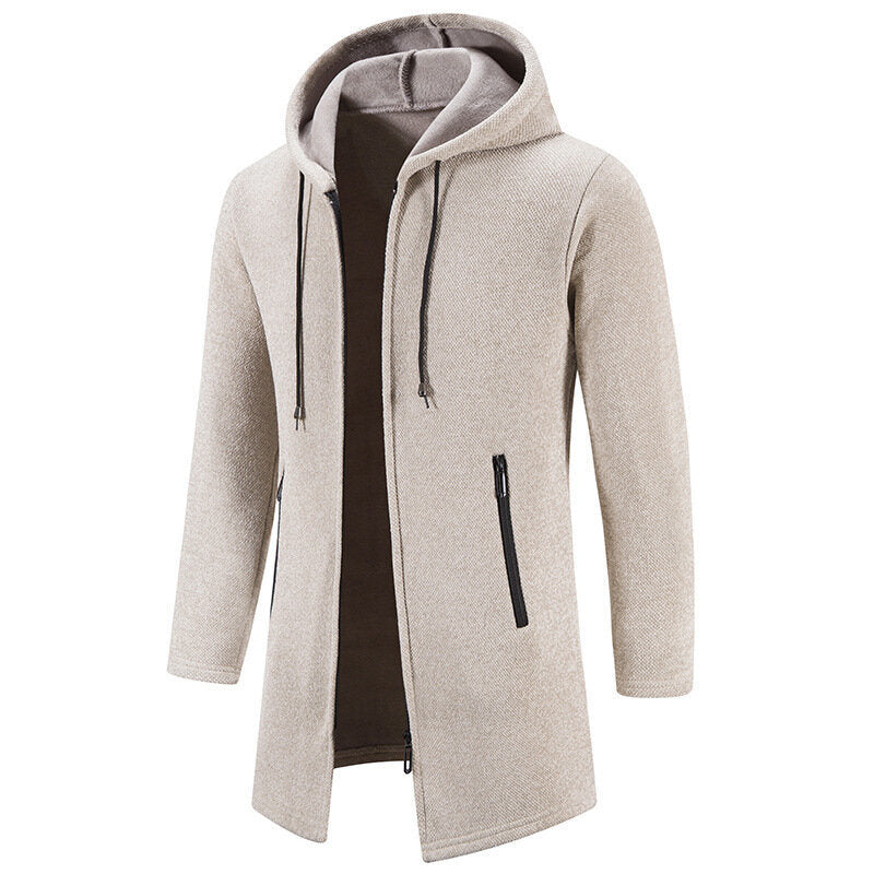 Men's Hooded Zipper Sweater Cardigan Fleece Jacket Outwear