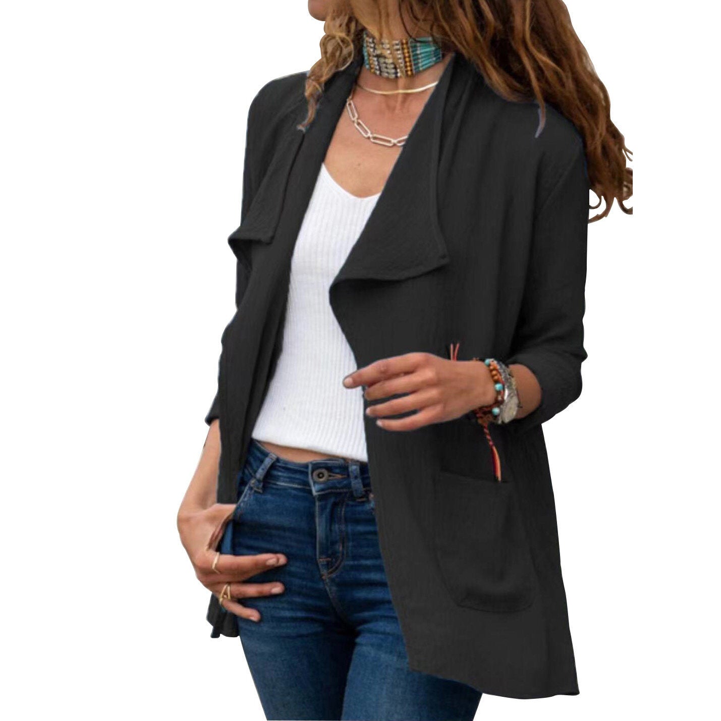 Women's Long Sleeve Open Front Jacket Cardigan