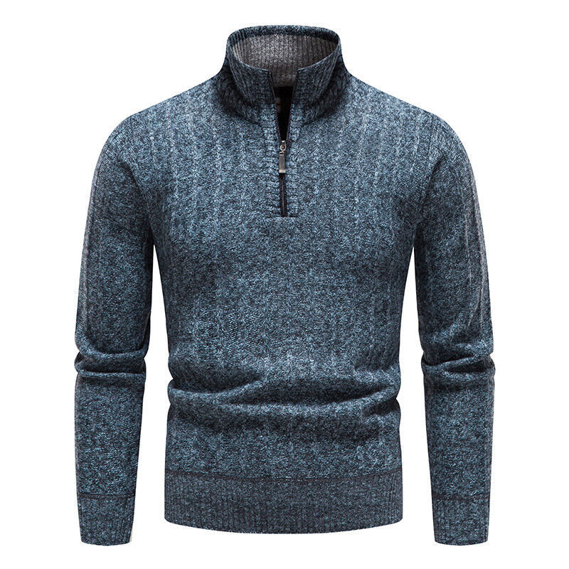 Men's Half Zip Pullover Knitted Fleece Sweater
