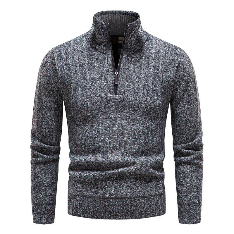 Men's Half Zip Pullover Knitted Fleece Sweater