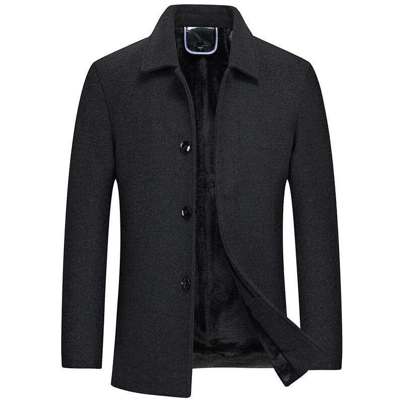 Men's Business Woolen Coat Jacket Outwear