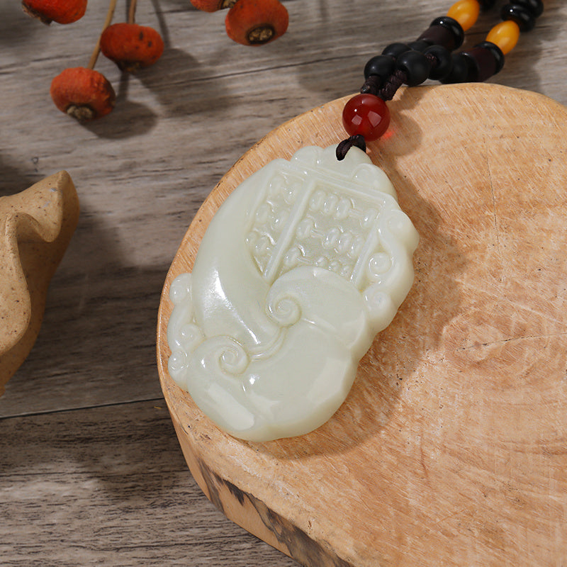 Happy Hetian jade abacus