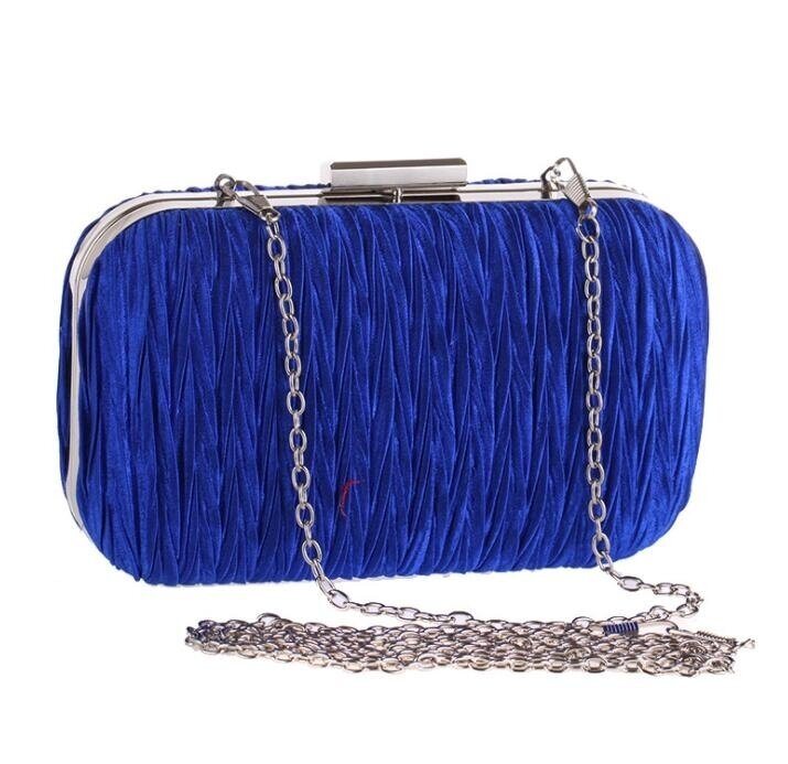 Pleated Satin Wedding Evening Bridal Clutch Purse