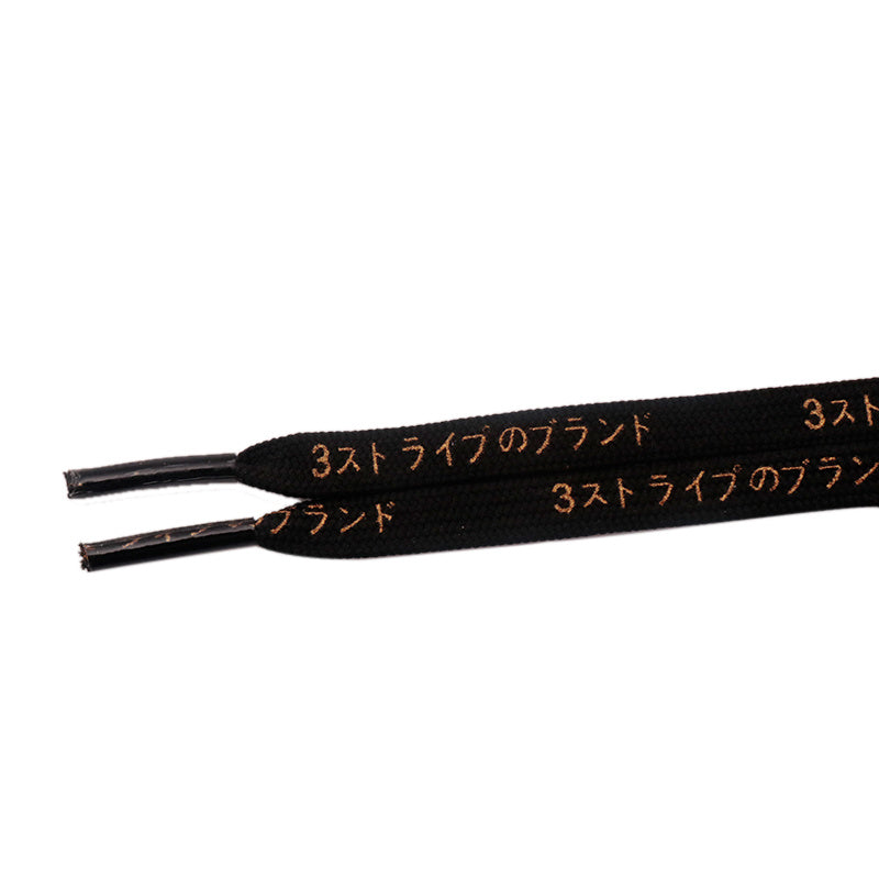 Weiou Manufacturer Drop-shipping Hot Sale Top10 Printed Japanese Katakana Letters Golden Ribbon Flat Polyester Shoelaces