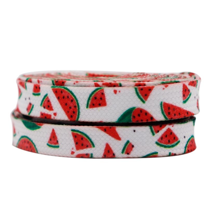 Weiou Manufacturer Wholesale Novel Design Support Custom Heat Transfer Printed Fruit Logo Sweet Strawberry Shoelaces