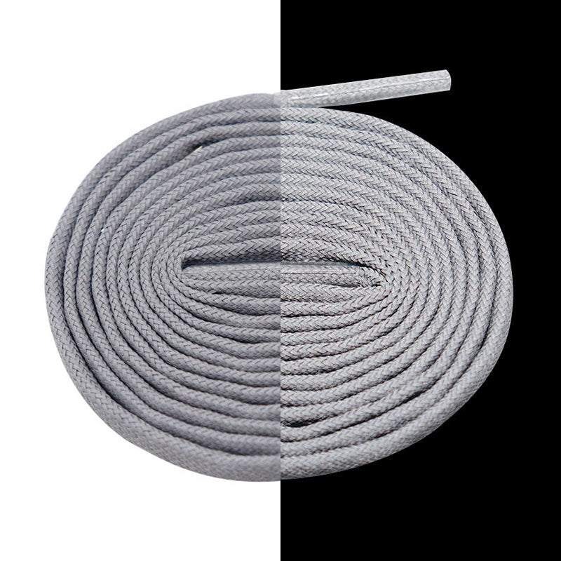 Weiou Shoe parts & Accessories Support Custom Logo And Length Polyester 3M Grey Reflective Flat Shoe Laces Shoes