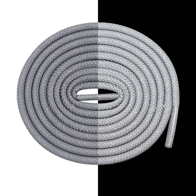 Weiou Shoe Accessorizes Support Custom Logo And Length Polyester 3M Grey Reflective Round Shoe Laces Shoes