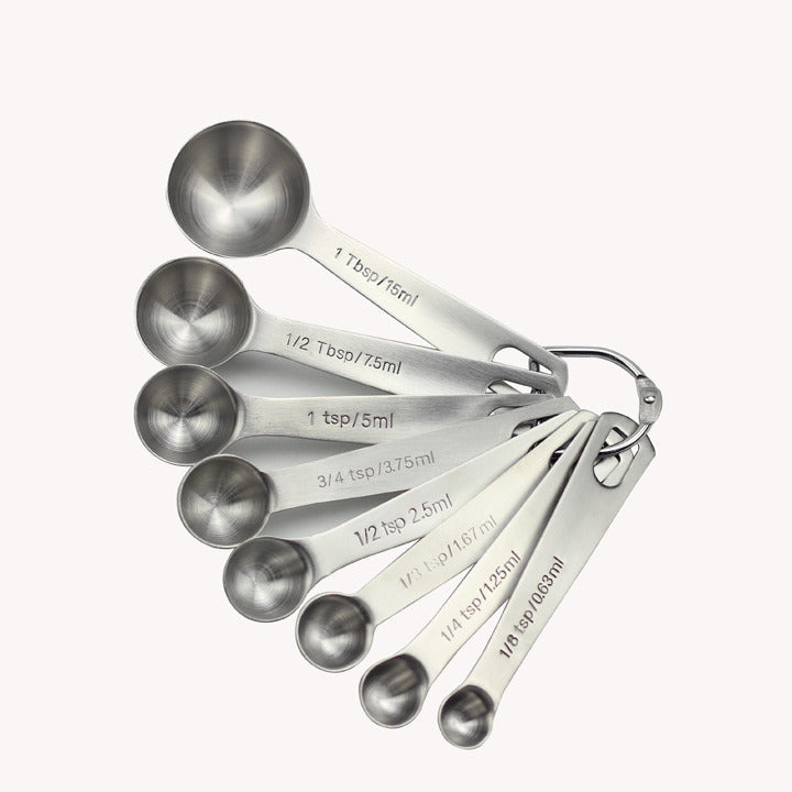 Measuring Spoons: U-Taste 18/8 Stainless Steel Measuring Spoons Set of 9 Piece: 1/16 tsp;  1/8 tsp;  1/4 tsp;  1/3 tsp;  1/2 tsp;  3/4 tsp;  1 tsp;  1/2 tbsp & 1 tbsp Dry and Liquid Ingredients