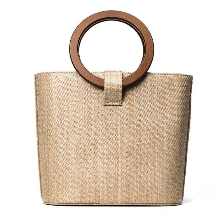 Natural Chic Straw Bag Hand Woven Handle Handbags