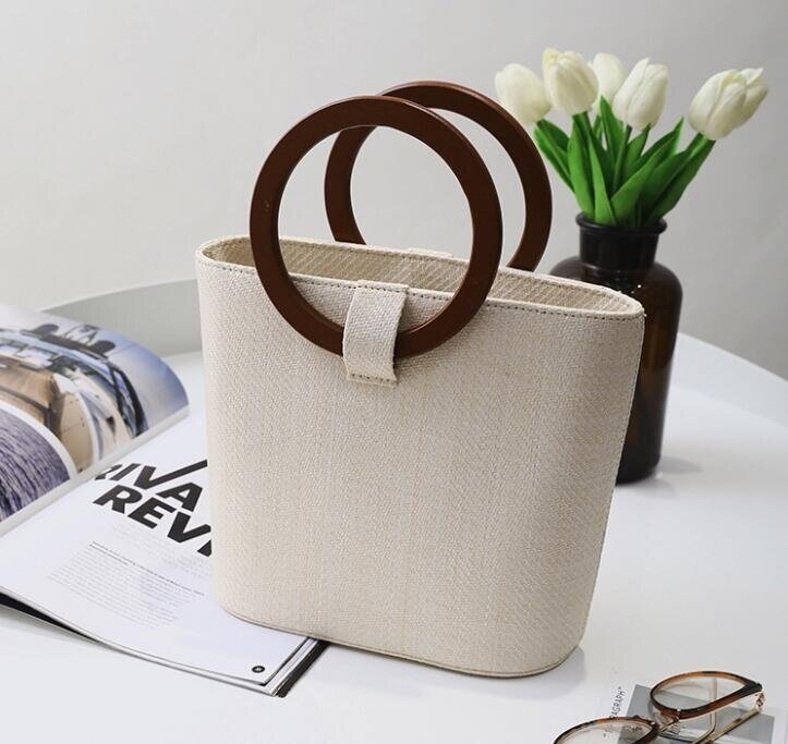 Natural Chic Straw Bag Hand Woven Handle Handbags