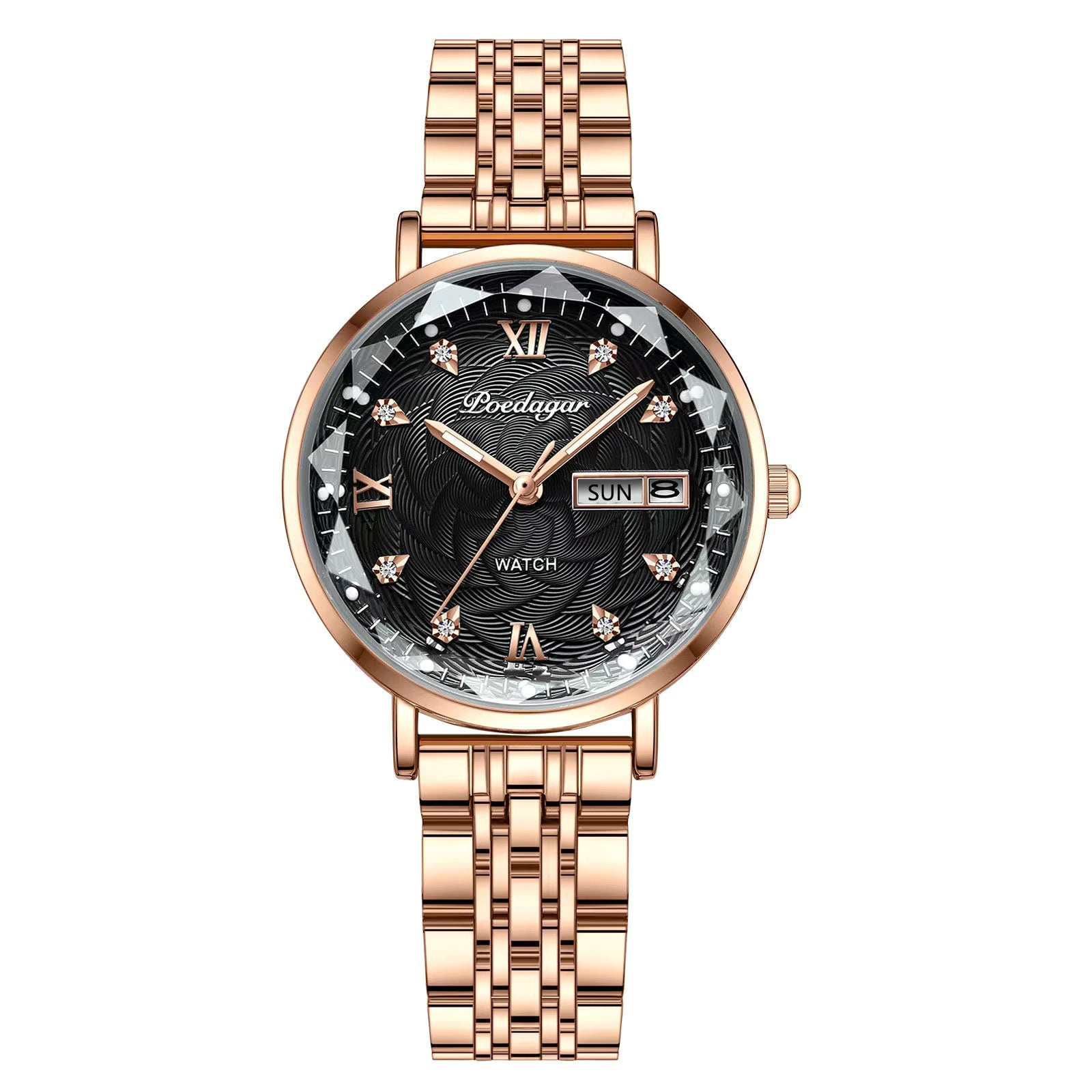 Swiss Brand POEDAGAR Women Watch Stainless Steel Mesh Rose Gold Simple Waterproof Luminous Ladies Watches Luxury Quartz Elegant