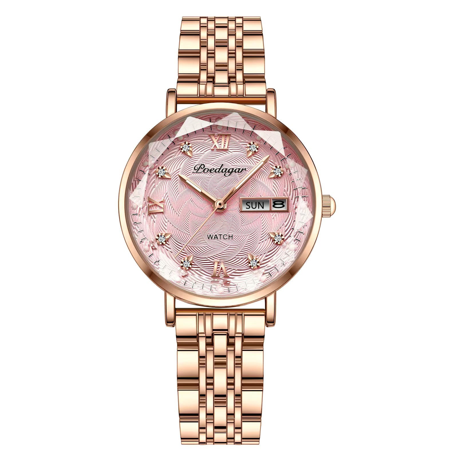 Swiss Brand POEDAGAR Women Watch Stainless Steel Mesh Rose Gold Simple Waterproof Luminous Ladies Watches Luxury Quartz Elegant