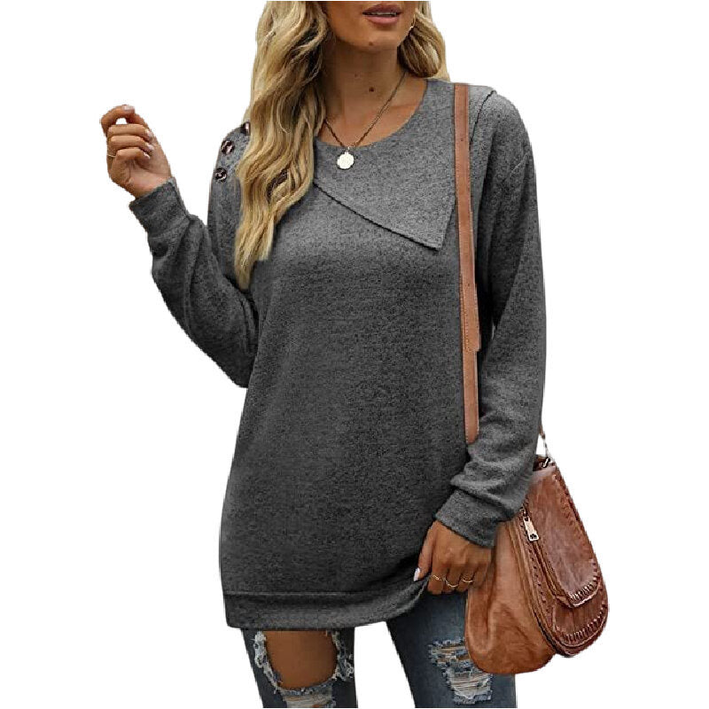 Women's Double Round Neck Button Sweater